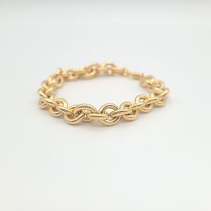 Gold Tone Chunky Link Bracelet | Bold Chain Statement Jewelry